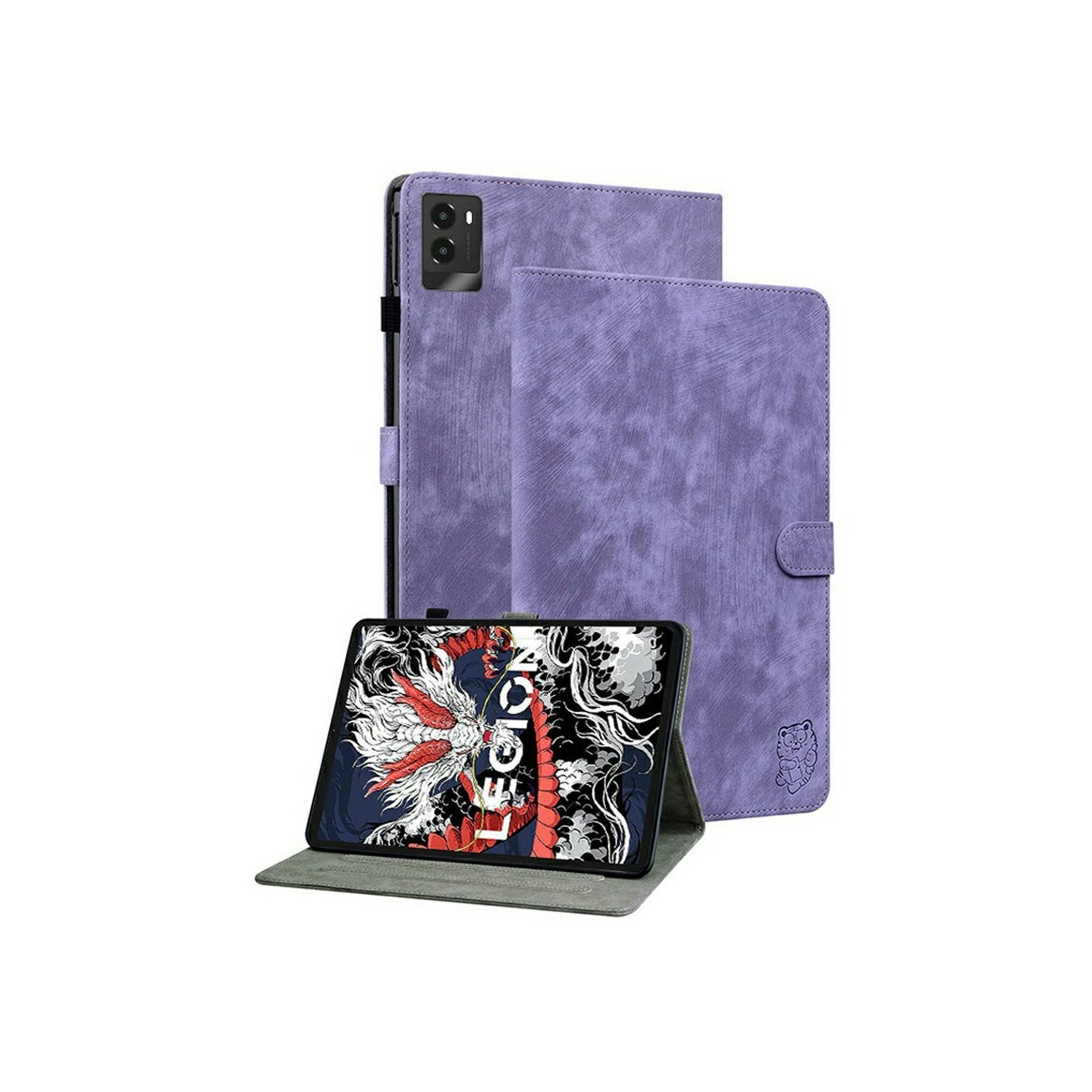 For Lenovo Legion Y700 (2025) Case Tiger Print Anti Scratch with Stand - Purple