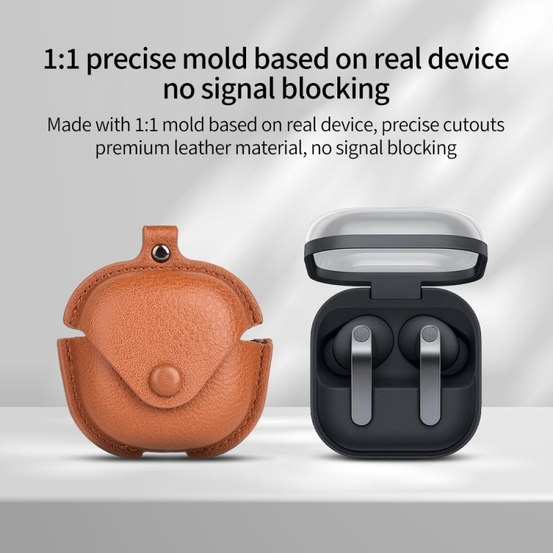 Til Samsung Galaxy Buds4 / Buds4 Pro PU + PC Beskyttende Etui Shell - Brun