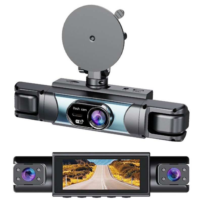 4-kanals 1080P WiFi Dash Cam G-sensor Loop-optagelse Nattesyn Bakkamera