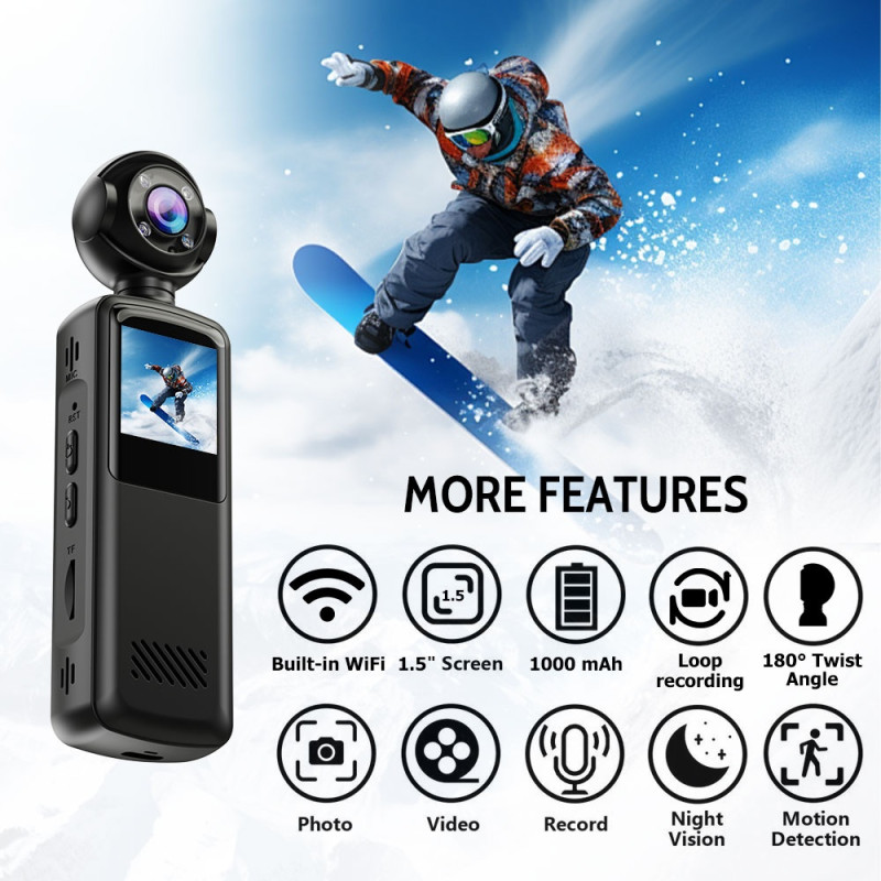 1.5" IPS screen WiFi Action camera Sports camera Rotating lens Video camera