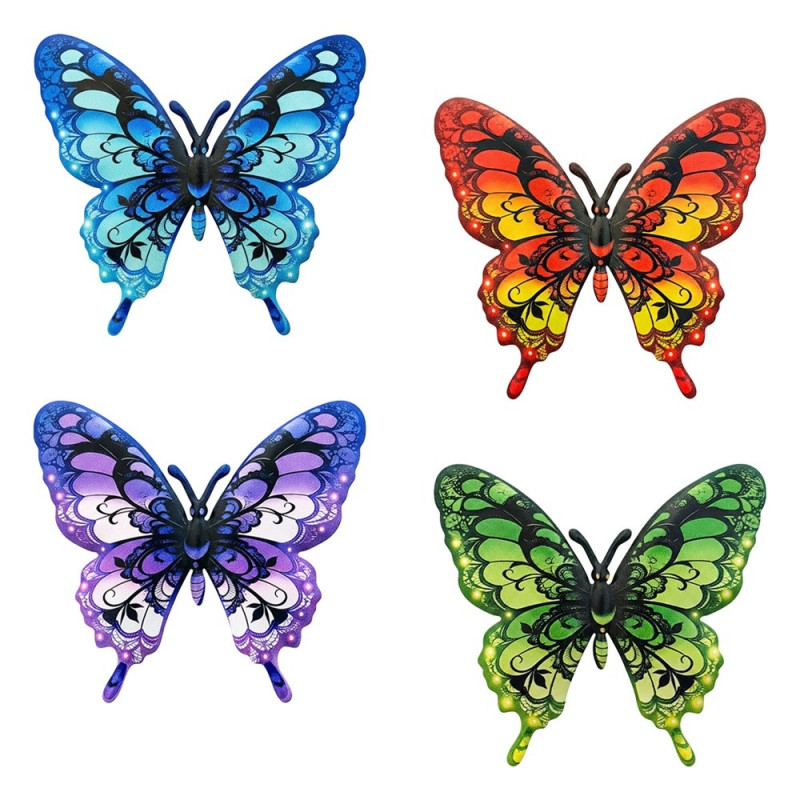4 pcs Butterfly Butterflies Wall Decor Garden Ornament Garden Patio Decoration