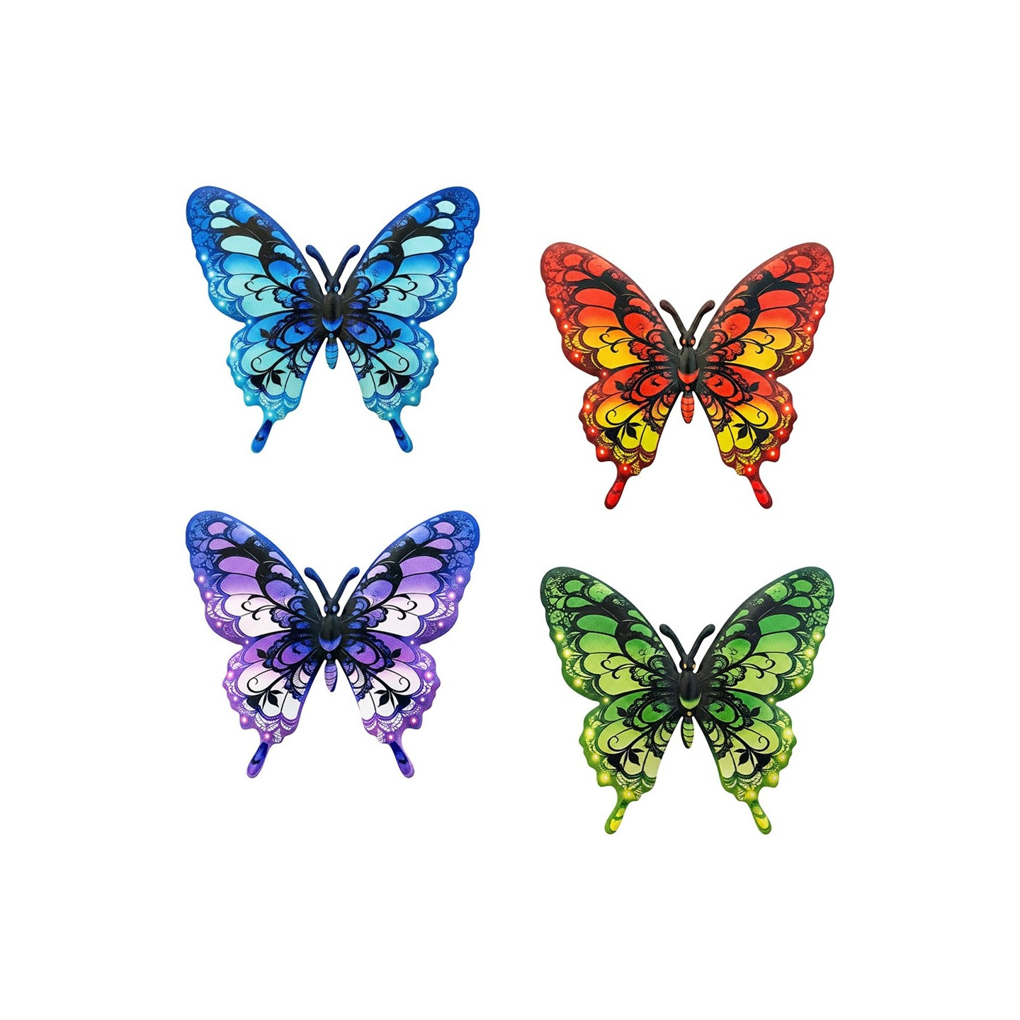 4 pcs Butterfly Butterflies Wall Decor Garden Ornament Garden Patio Decoration