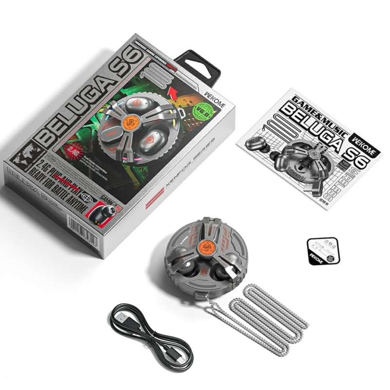 WEKOME Beluga Langattomat Kuulokkeet Bluetooth 2.4G Pelikuulokkeet Mecha Metalli RGB