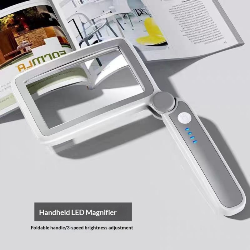 Rechargeable magnifying glass 10 LED lights foldable light reading etc