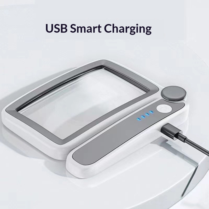 Rechargeable magnifying glass 10 LED lights foldable light reading etc