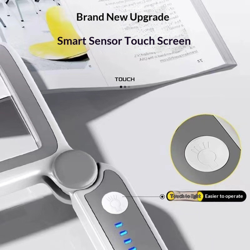 Oppladbart forstørrelsesglass med 10 LED-lys, sammenleggbart lys, lesing osv.