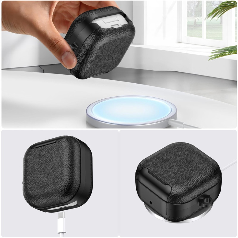 Til Samsung Galaxy Buds4 / Buds4 Pro Beskyttende Etui Dæksel Stand Lås Krog