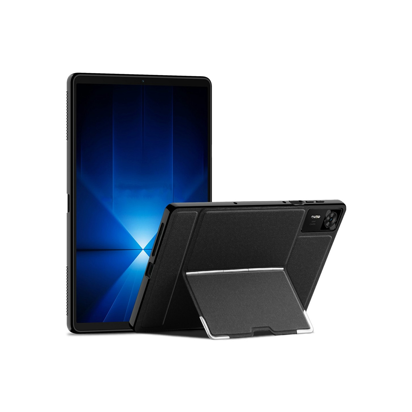 Til Lenovo Legion Y700 (2025) / Legion Tab Gen 3 Deksel med Roterbart Stativ PU + PC - Svart