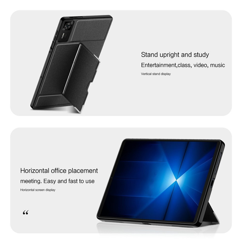 Til Lenovo Legion Y700 (2025) / Legion Tab Gen 3 Cover med Roterbart Stander PU + PC - Sort