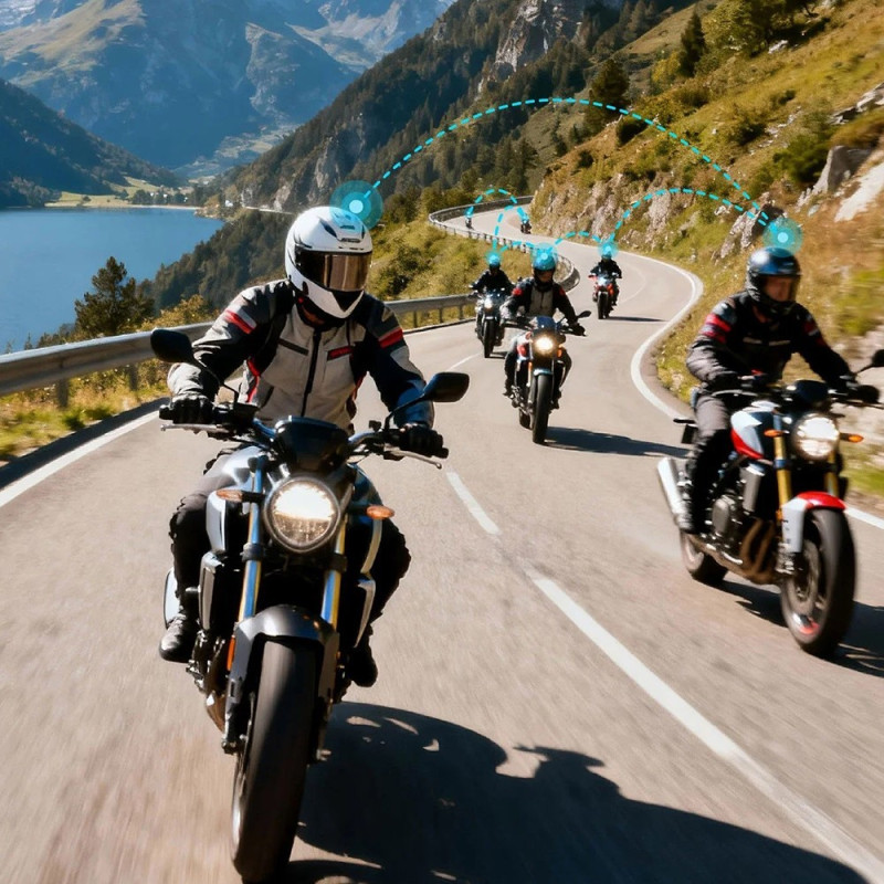 Motorcykelhjelm Bluetooth Intercom Headset IP67 Vandtæt 1000m Rækkevidde