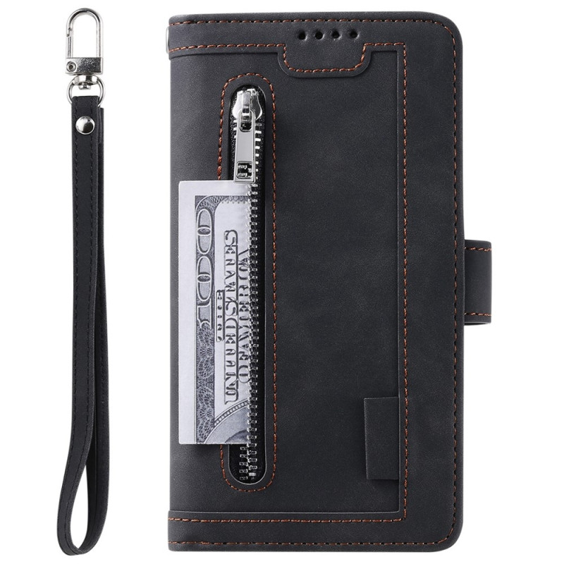 For Motorola Moto G86 Power 5G Case Wallet with Zipper 9 Card Slots Stand 