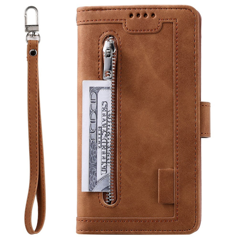 For Motorola Moto G86 Power 5G Case Wallet with Zipper 9 Card Slots Stand 