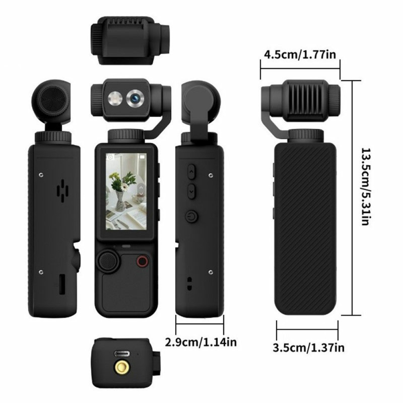Videokamera Actionkamera 4K 180 graders roterende objektiv Autofokus Sportskamera