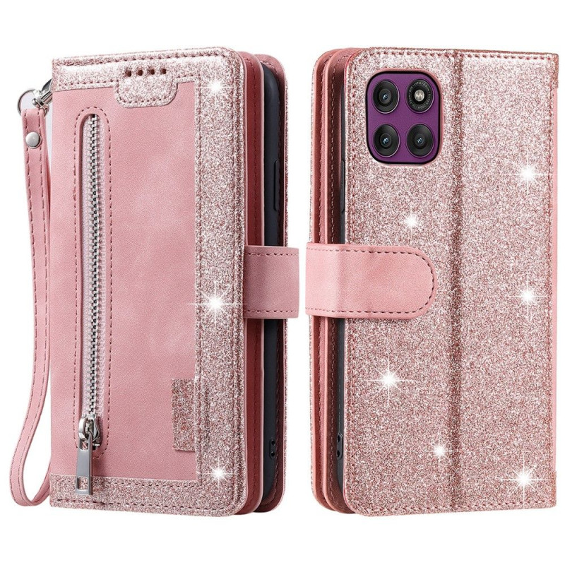 For Motorola Moto G86 Power 5G Case Wallet with Zipper 9 Card Slots Stand 