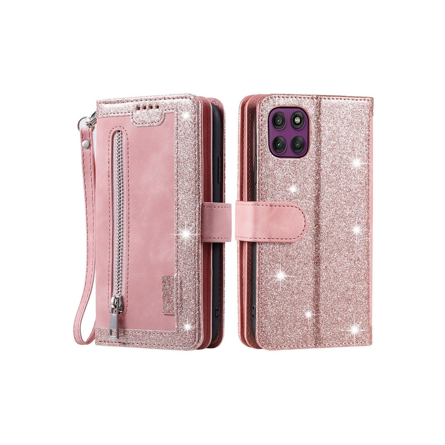 For Motorola Moto G86 Power 5G Case Wallet with Zipper 9 Card Slots Stand 