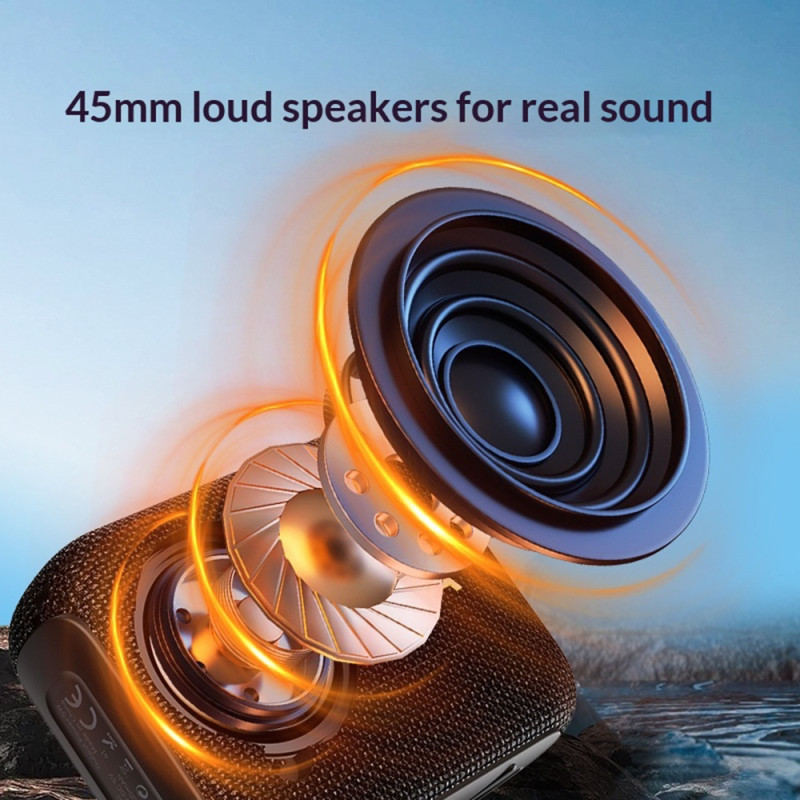AZEADA 5W Bluetooth-kaiutin, vedenpitävä ulkokaiutin, subwoofer ja hihna