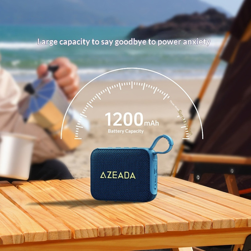 AZEADA 5W Bluetooth-kaiutin, vedenpitävä ulkokaiutin, subwoofer ja hihna