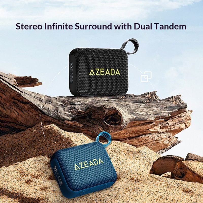 AZEADA 5W Bluetooth-kaiutin, vedenpitävä ulkokaiutin, subwoofer ja hihna
