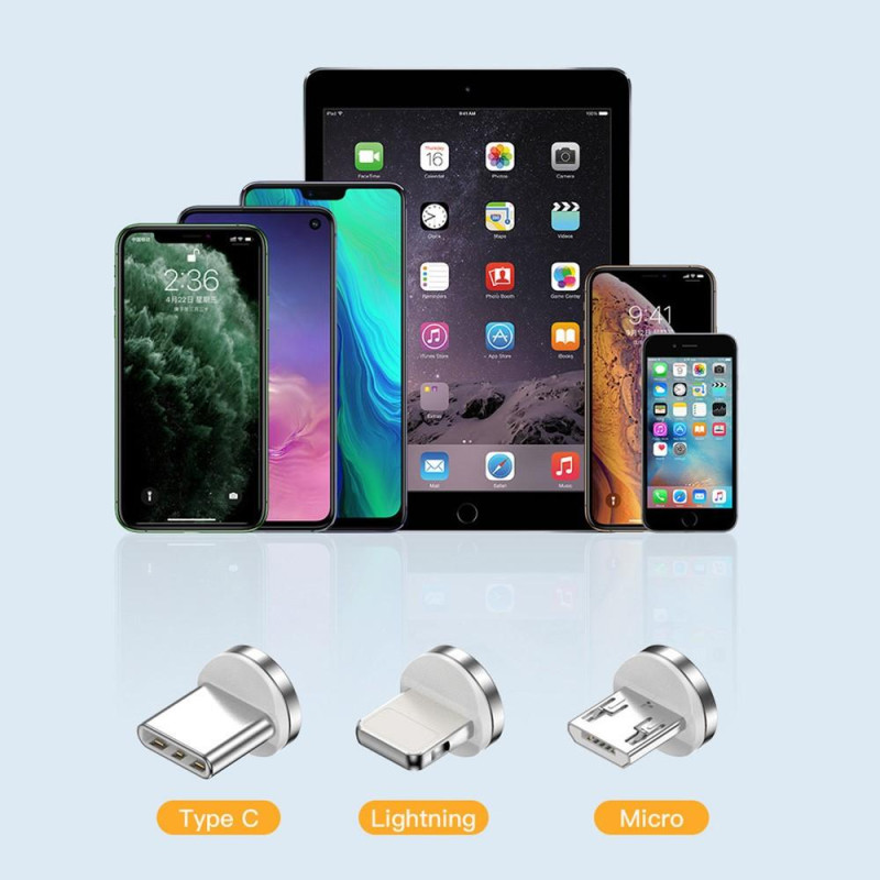 3000mAh virtapankki, jossa 3 magneettista sovitinta