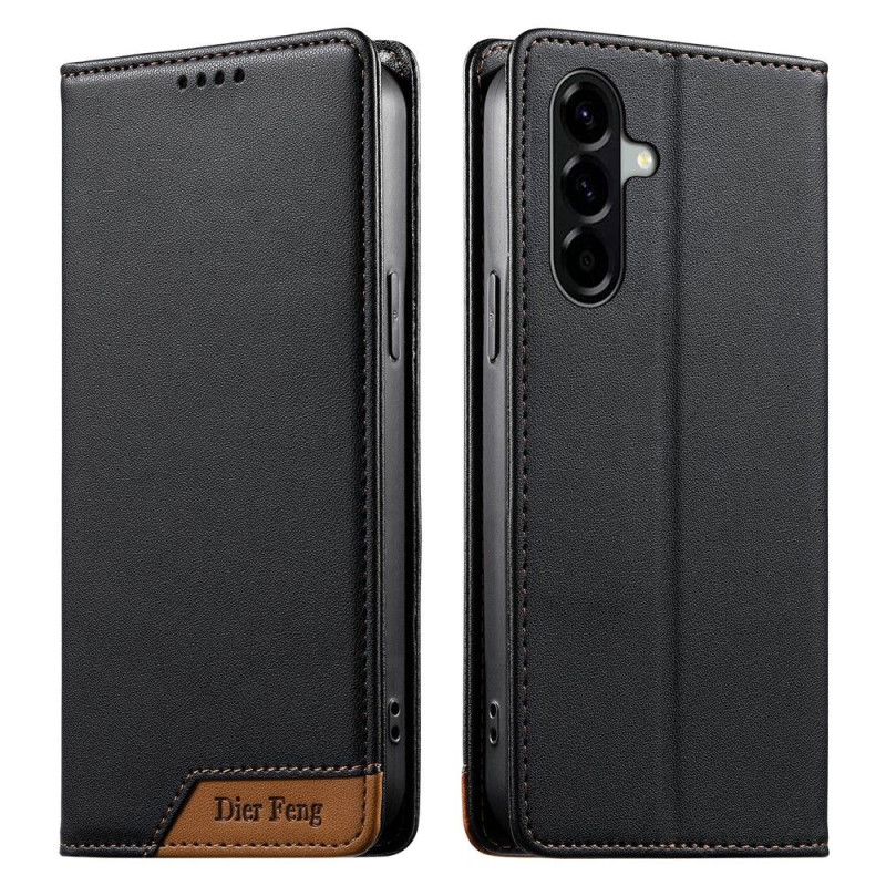 DIERFENG For Samsung Galaxy A57 Wallet Case RFID Blocking Stand - Black