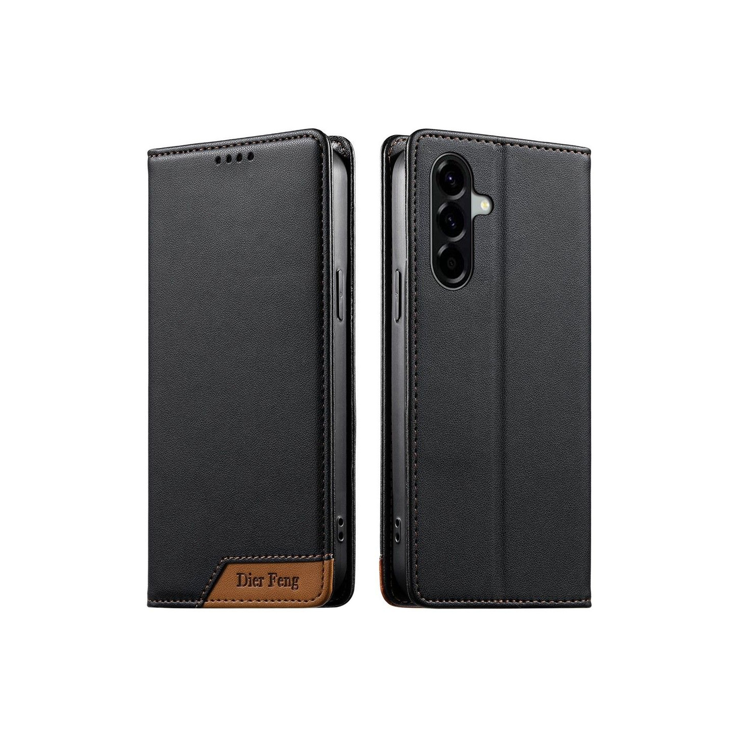 DIERFENG For Samsung Galaxy A57 Wallet Case RFID Blocking Stand - Black