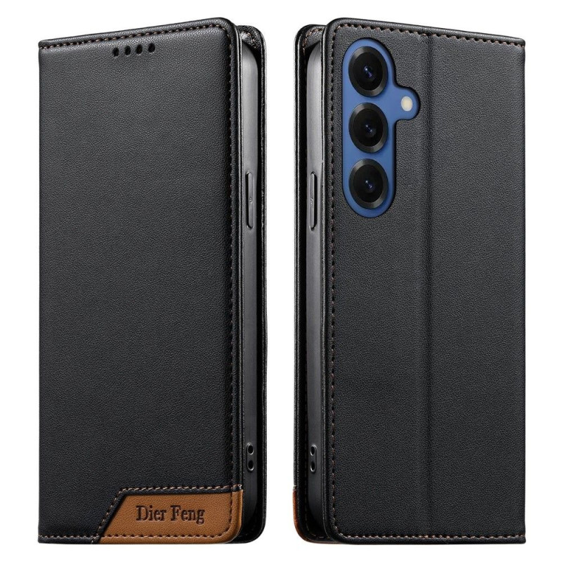 DIERFENG For Samsung Galaxy S26 Wallet Case RFID Blocking Stand - Black