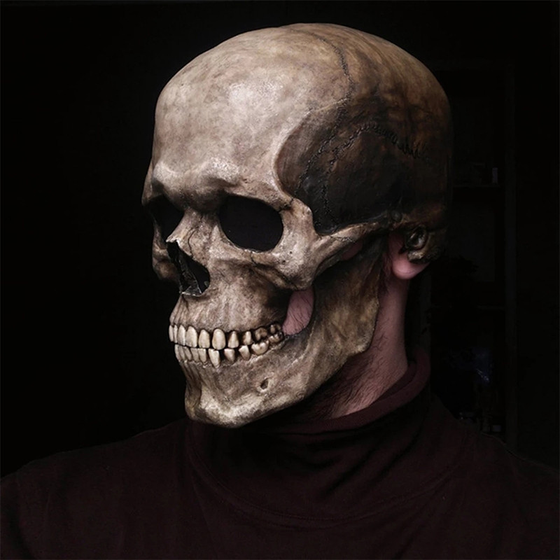 Mask Masquerade soft material Skull mask with movable jaw Scary Skeleton - Light