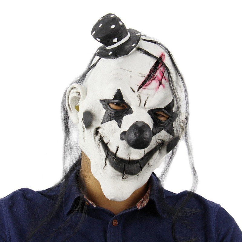 Mask Masquerade soft material Full head creepy clown mask made of latex for horror effect