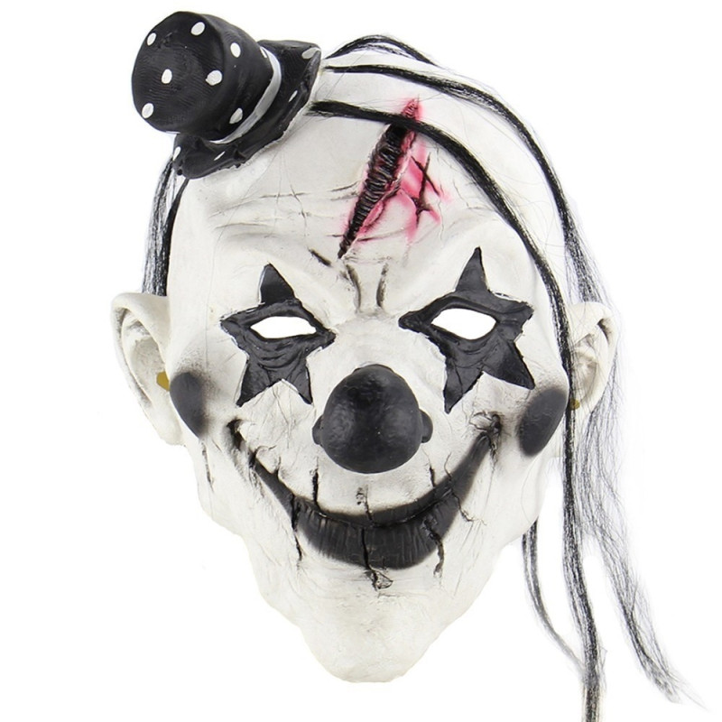 Mask Masquerade soft material Full head creepy clown mask made of latex for horror effect