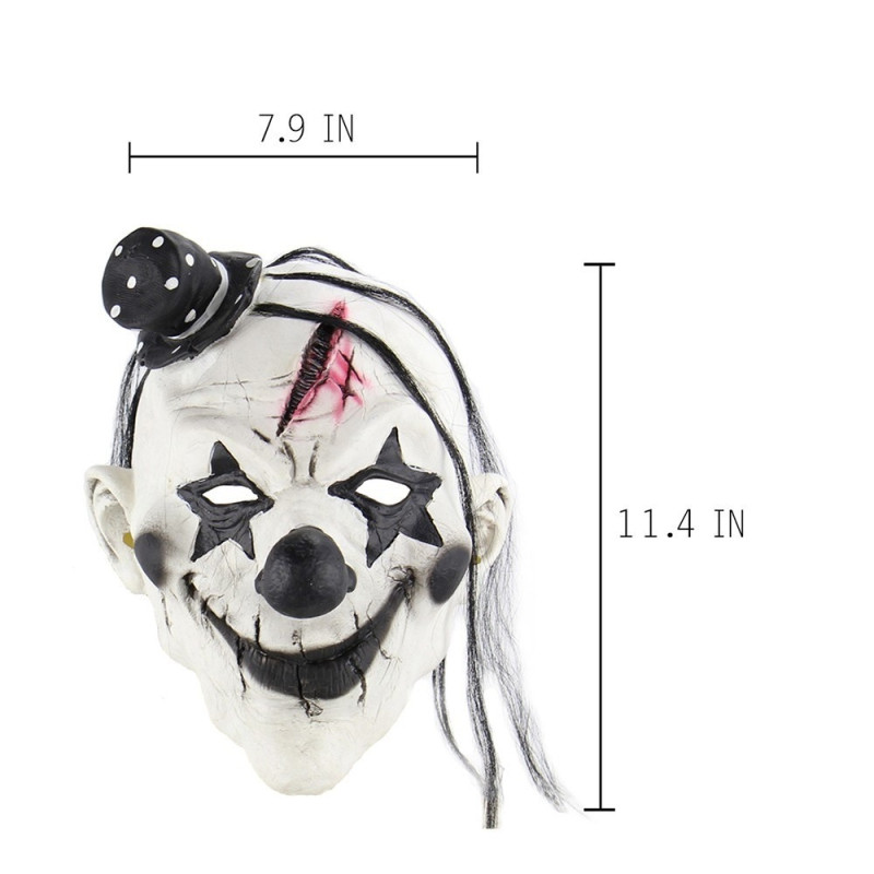 Mask Masquerade soft material Full head creepy clown mask made of latex for horror effect