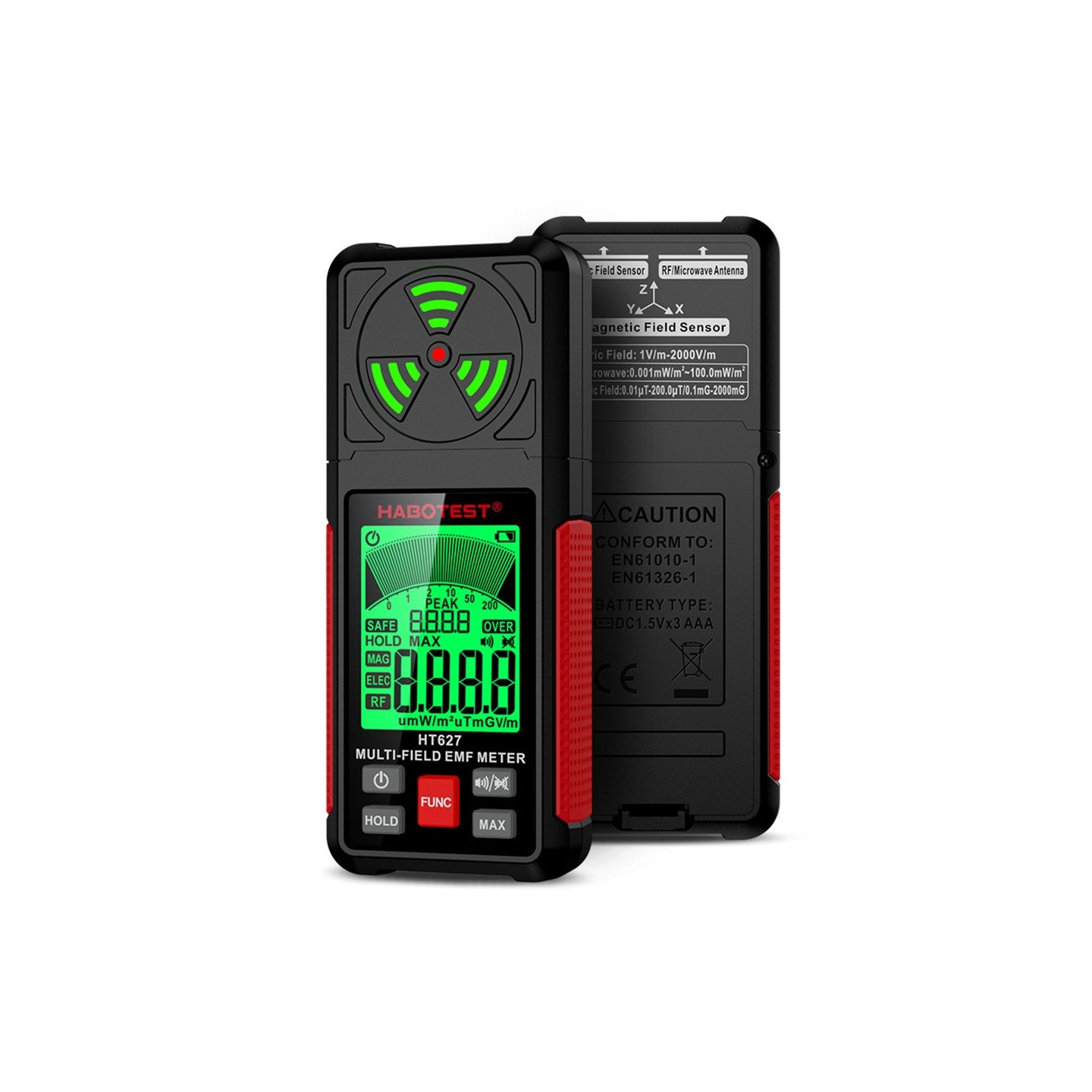 LCD Screen EMF Detector 3-Axis Magnetic Electric RF Field Radiation Meter