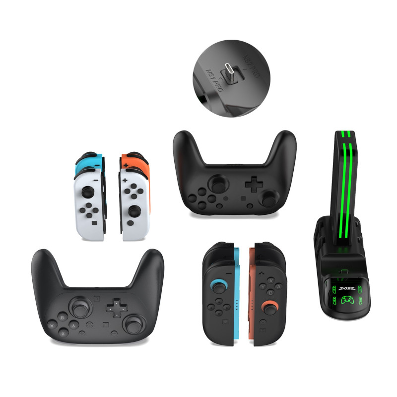 DOBE-lataustelakka, joka on yhteensopiva Nintendo Switchin / 2 / Pron / 2 Pron / OLEDin kanssa