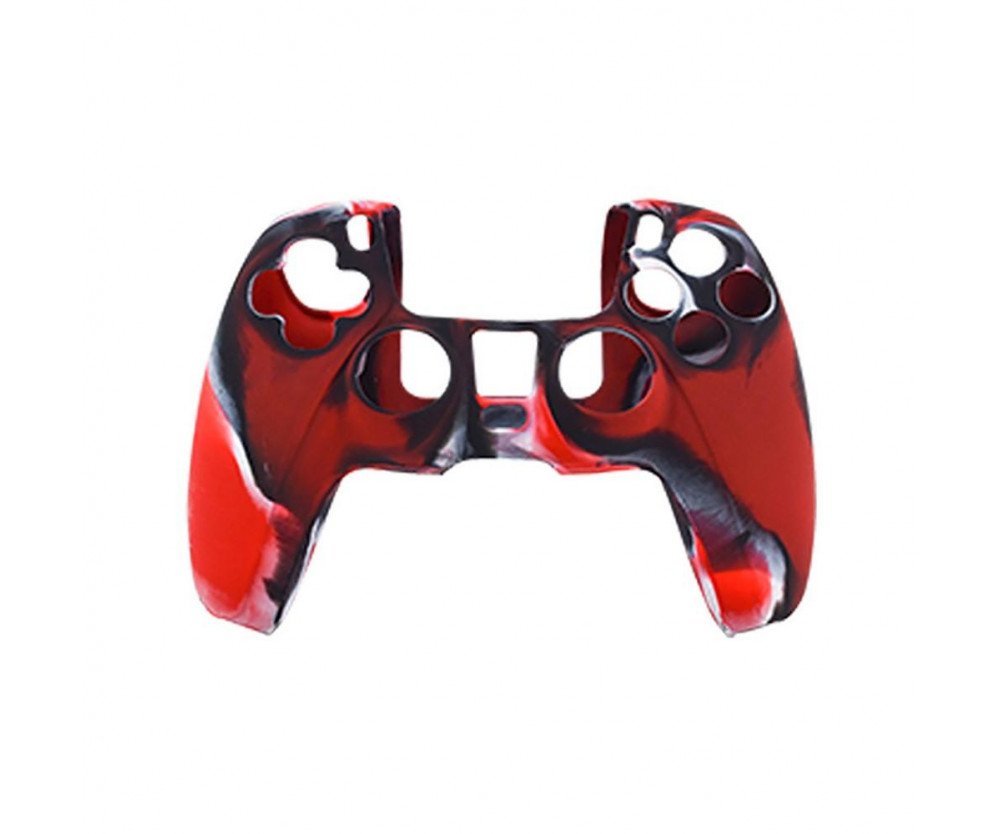 Playstation 5 / PS5 Silikon Skin skal - Camouflage Red/Black