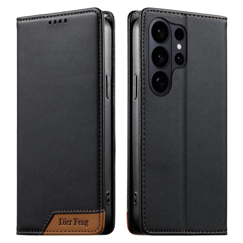 DIERFENG For Samsung Galaxy S26 Ultra Wallet Case RFID Blocking Stand - Black