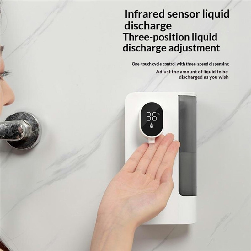 Automatic soap pump 500 ml wall mounted touchless gel dispenser IPX5 - white