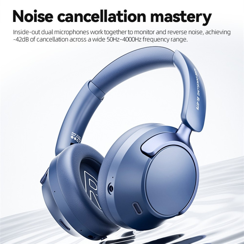 Trådløse PC Gaming Headset Støjreducerende Over-Ear Bluetooth Hovedtelefoner - Hvid