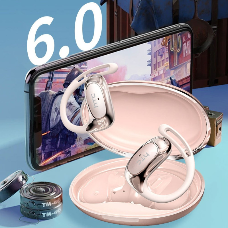 Langattomat kuulokkeet HTC NE35 korvakoukku Bluetooth 6.0 kosketusohjaus urheilu musiikki puhelut