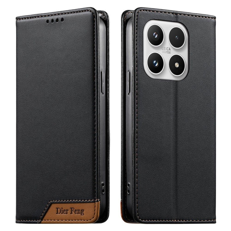 DIERFENG For Xiaomi 17 Wallet Case RFID Blocking Stand - Black