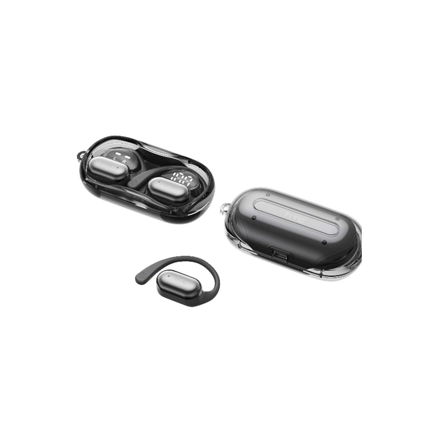 Trådløse Hovedtelefoner HTC NE37 Bluetooth 6.0 Ørekrog Sport Musik Opkald - Sort