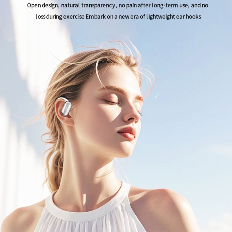 Wireless Headphones HTC NE37 Bluetooth 6.0 Earhook Sports Music Calls - Black