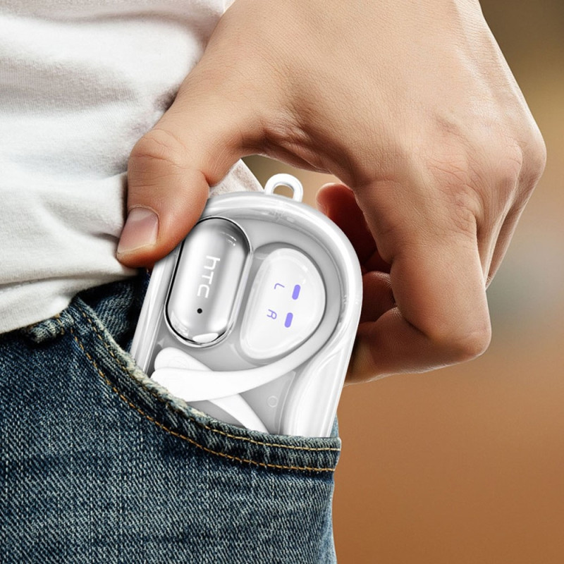 Langattomat kuulokkeet HTC NE37 Bluetooth 6.0 korvakoukku urheilu musiikki puhelut - Vaaleanpunainen