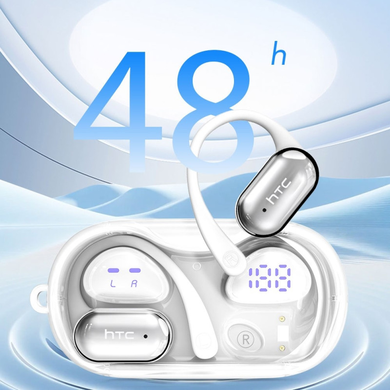 Wireless Headphones HTC NE37 Bluetooth 6.0 Earhook Sports Music Calls - Pink