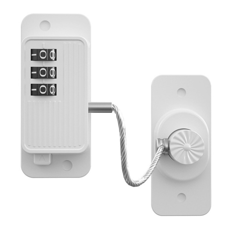 Refrigerator Window Child Safety Password Lock Drawers Cabinet Door with Key - White