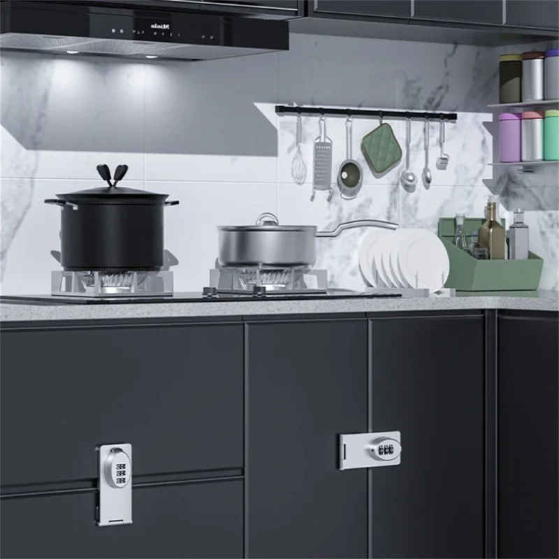 Skuffelås Skapdør Barnesikring 3-sifret kombinasjonslås Vinduspassordlås