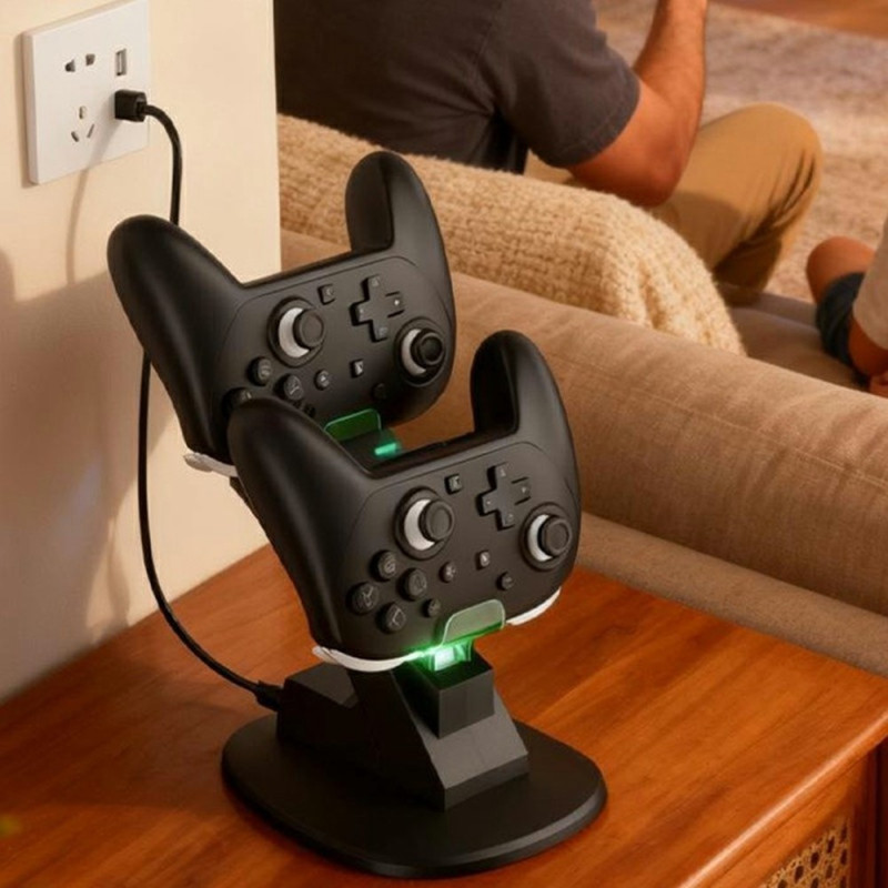 Charging dock compatible with Nintendo Switch 2 Pro LED indicator 2 controllers