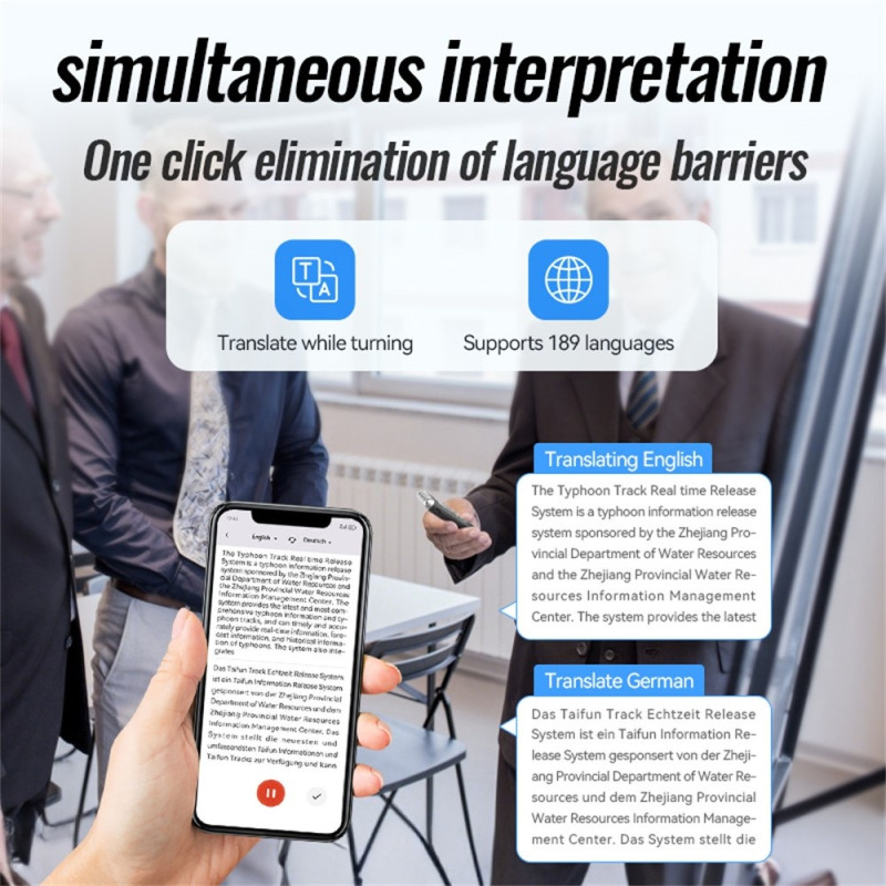 Sanelukone AI Älykäs Ääninauhuri 128GB Melunvaimennus Tallennuspainike