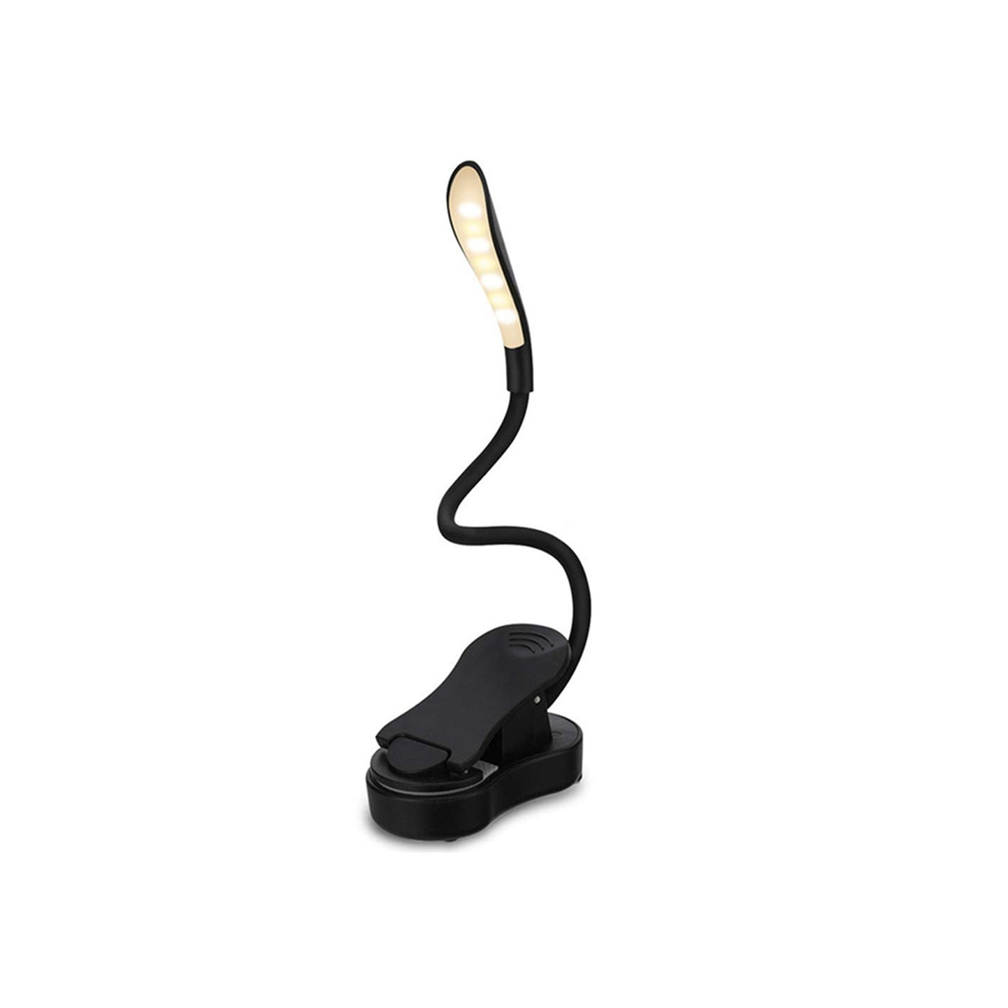 Lamp Reading Lamp Clip Design LED Lamp 3 Color Temperatures Rechargeable - Black