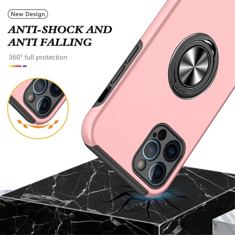 iPhone 14 Pro Max Finger Ring Kickstand Hybrid Case - Pink