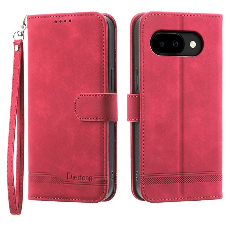 DIERFENG For Google Pixel 10a Wallet Case with Stand and Wrist Strap