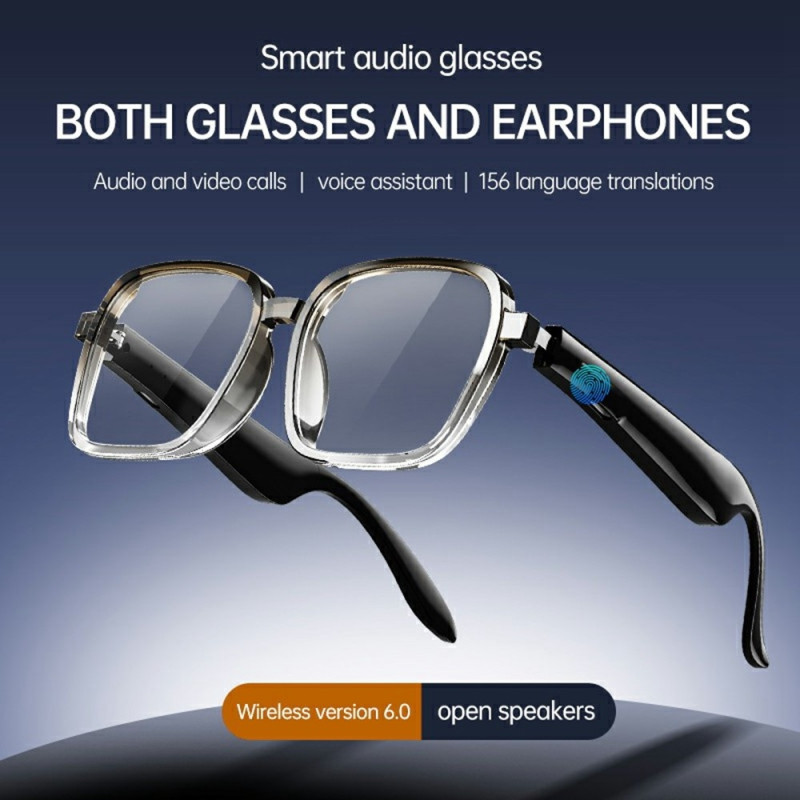 Smarte briller AI Bluetooth 6.0 156 språk Sanntidsoversettelse Oversetter